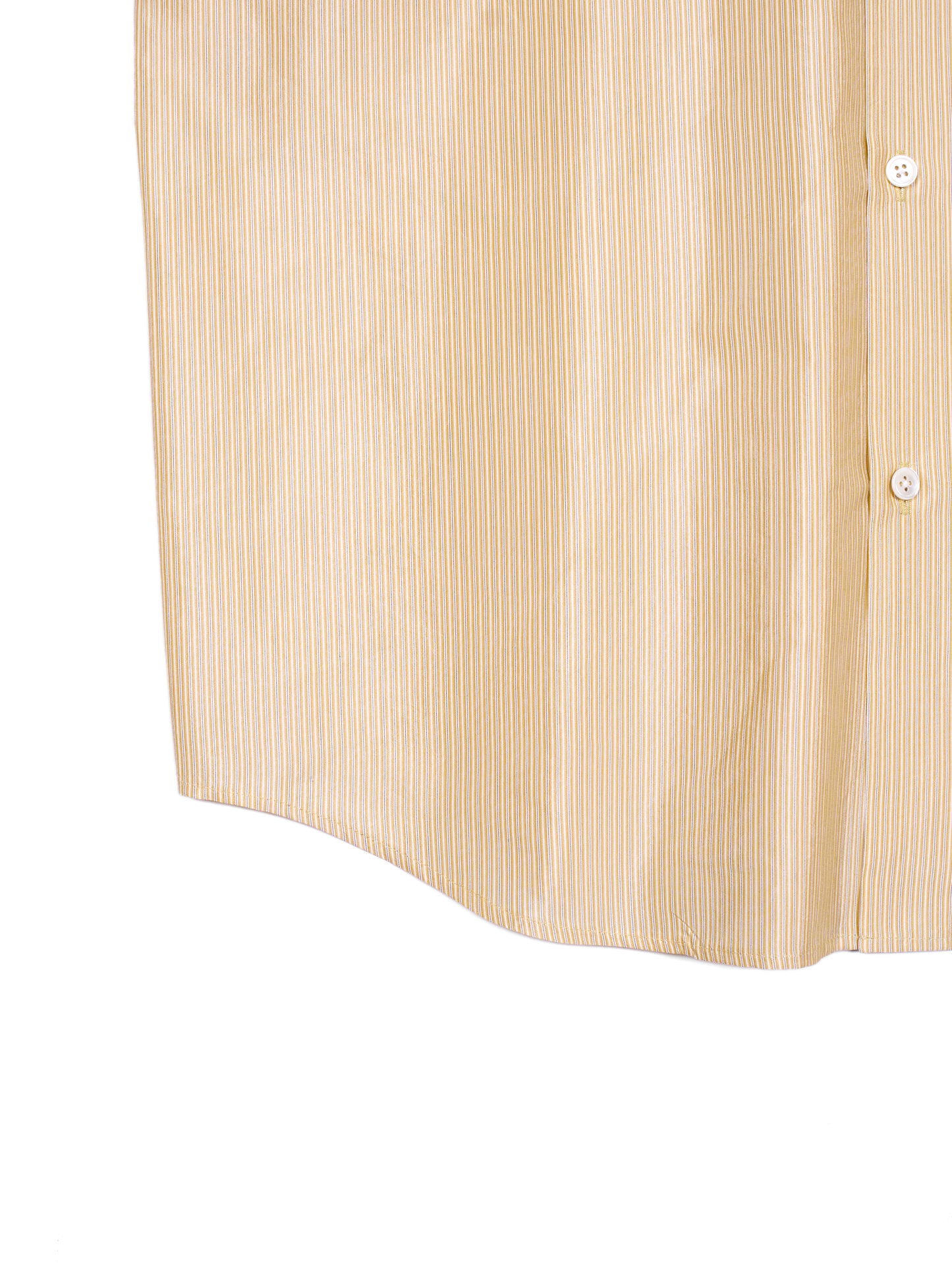 RAW SILK/GIZA STRIPE HALF SLEEVE BIG SHIRTS｜YELLOW