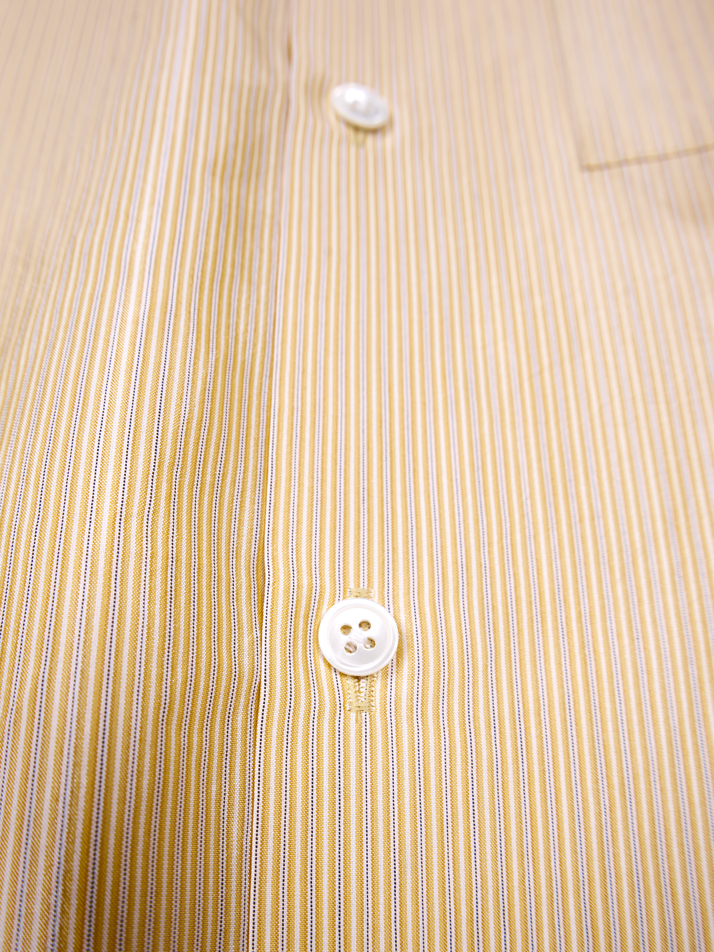 RAW SILK/GIZA STRIPE HALF SLEEVE BIG SHIRTS｜YELLOW
