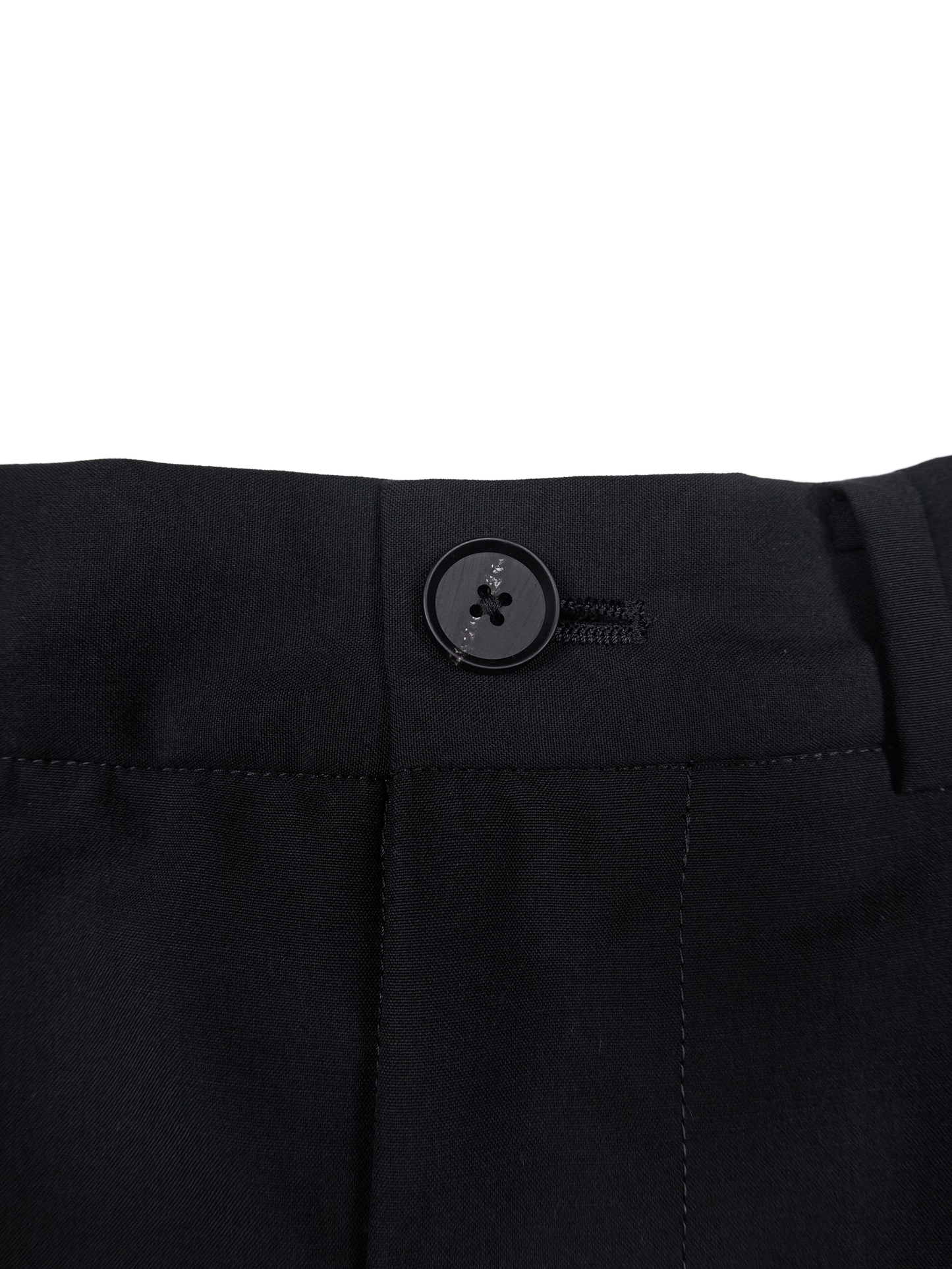 Super130's WORSTED WOOL TROPICAL SHORT PANTS｜BLACK