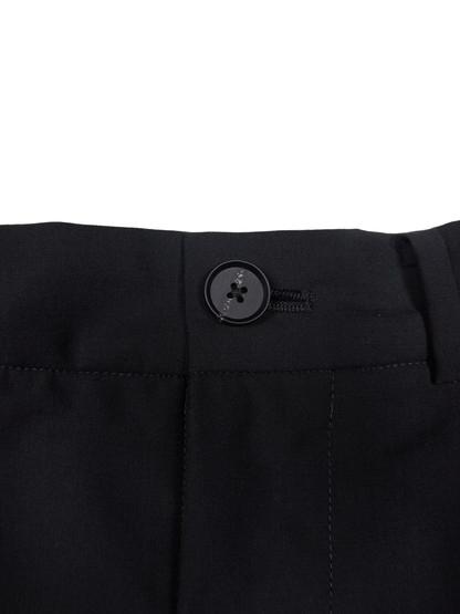 Super130's WORSTED WOOL TROPICAL SHORT PANTS｜BLACK