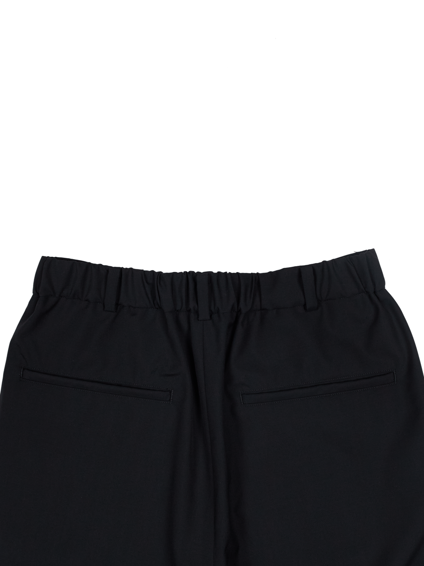 Super130's WORSTED WOOL TROPICAL SHORT PANTS｜BLACK