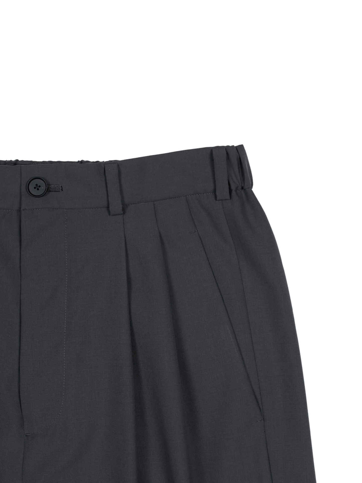 Super130's WORSTED WOOL TROPICAL SHORT PANTS｜CHARCOAL
