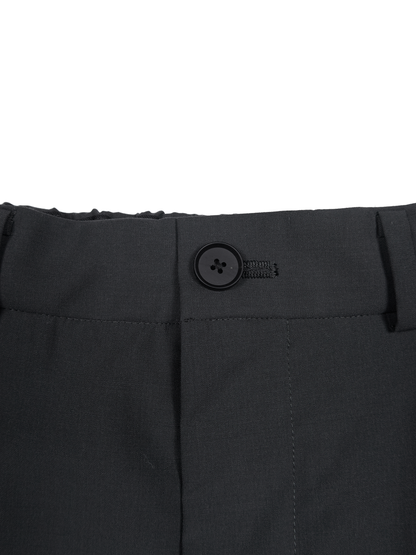 Super130's WORSTED WOOL TROPICAL SHORT PANTS｜CHARCOAL
