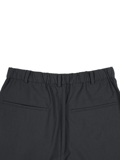 Super130's WORSTED WOOL TROPICAL SHORT PANTS｜CHARCOAL