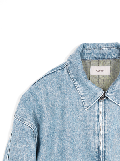 SILK/COTTON DENIM BLOUSON for WOMEN｜LIGHT BLUE