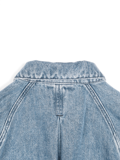 SILK/COTTON DENIM BLOUSON for WOMEN｜LIGHT BLUE