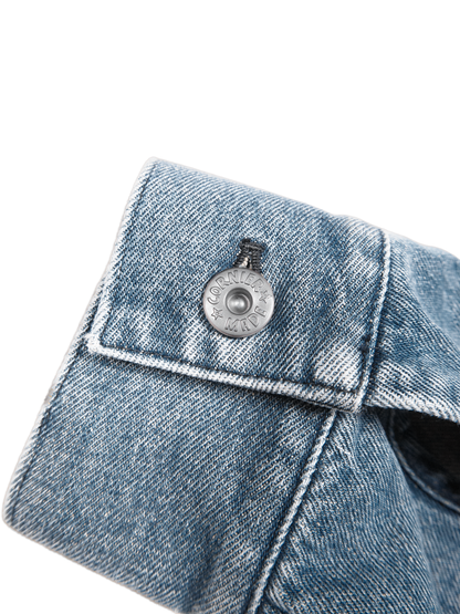 SILK/COTTON DENIM BLOUSON for WOMEN｜LIGHT BLUE