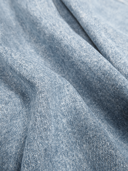 SILK/COTTON DENIM BLOUSON for WOMEN｜LIGHT BLUE