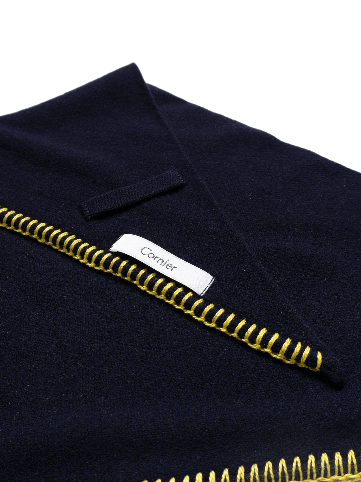 Super170's WOOL KNIT NECKERCHIEF｜NAVY