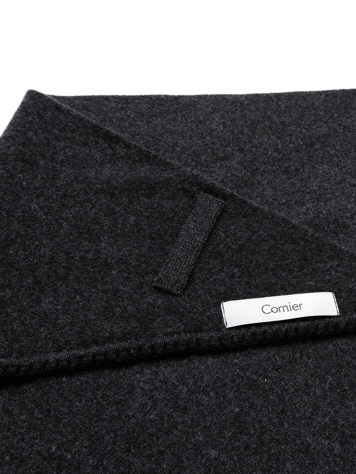 Super170's WOOL KNIT NECKERCHIEF｜CHARCOAL