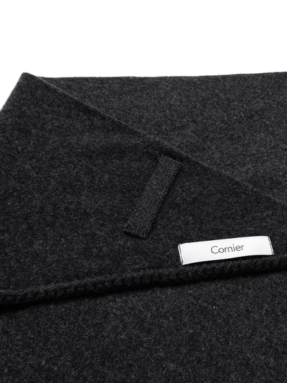 Super170's WOOL KNIT NECKERCHIEF｜CHARCOAL