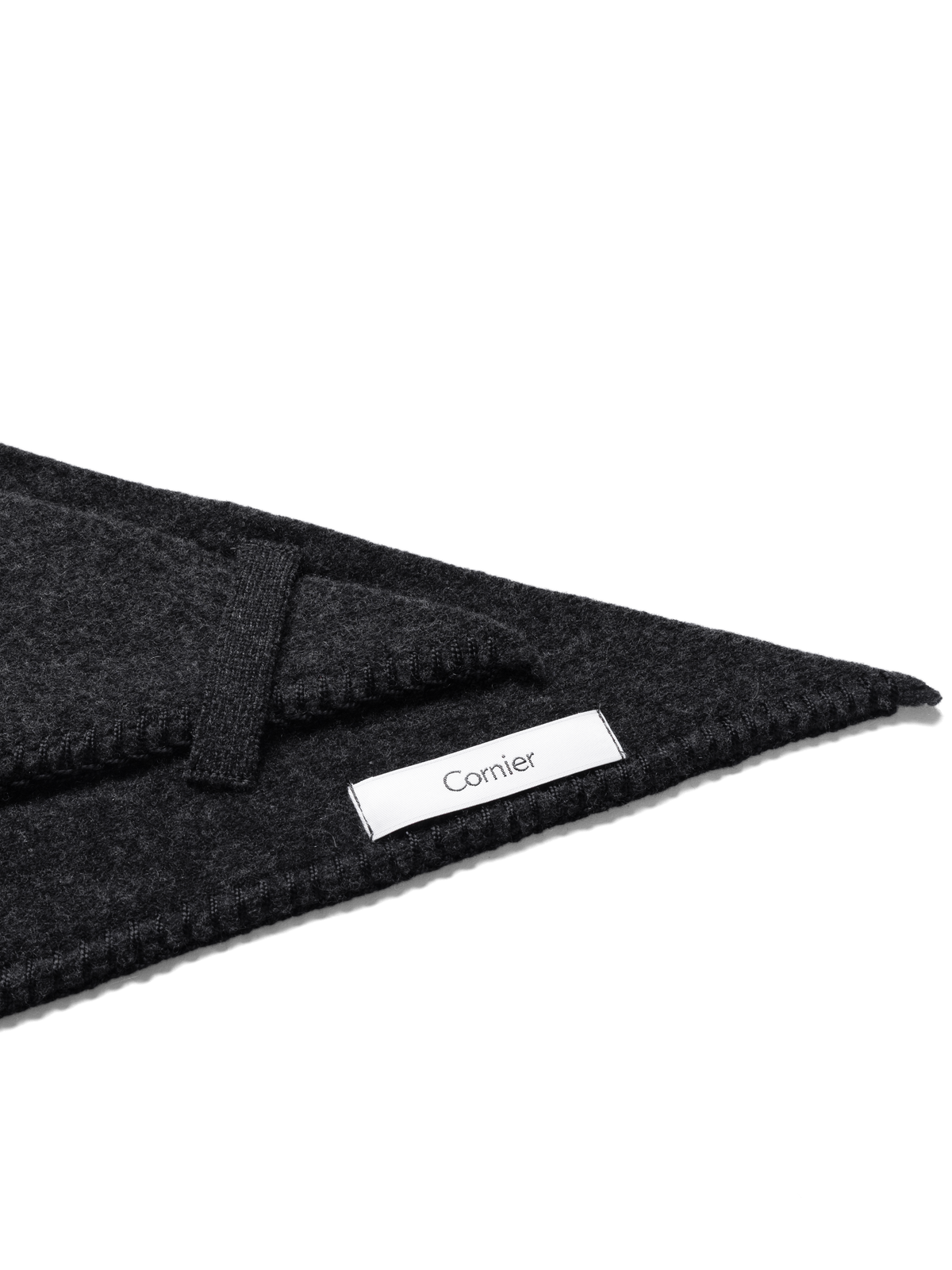 Super170's WOOL KNIT NECKERCHIEF｜CHARCOAL