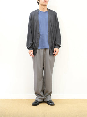 HIGH-TWIST 3PLY SILK KNIT CARDIGAN｜TOP CHARCOAL