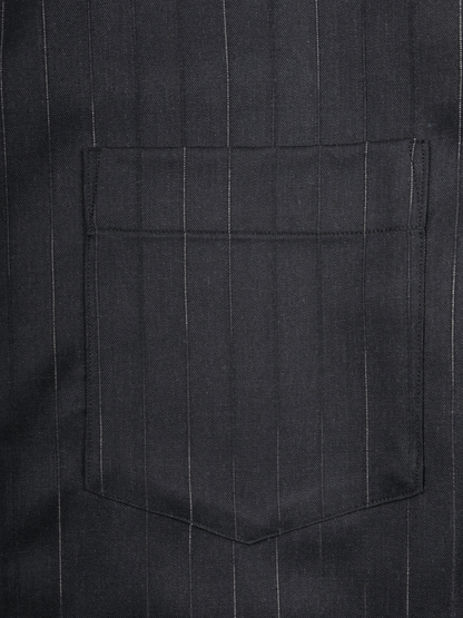 Super130's RESISTED YARN DYED WOOL GABARDINE SHIRTS｜BLACK