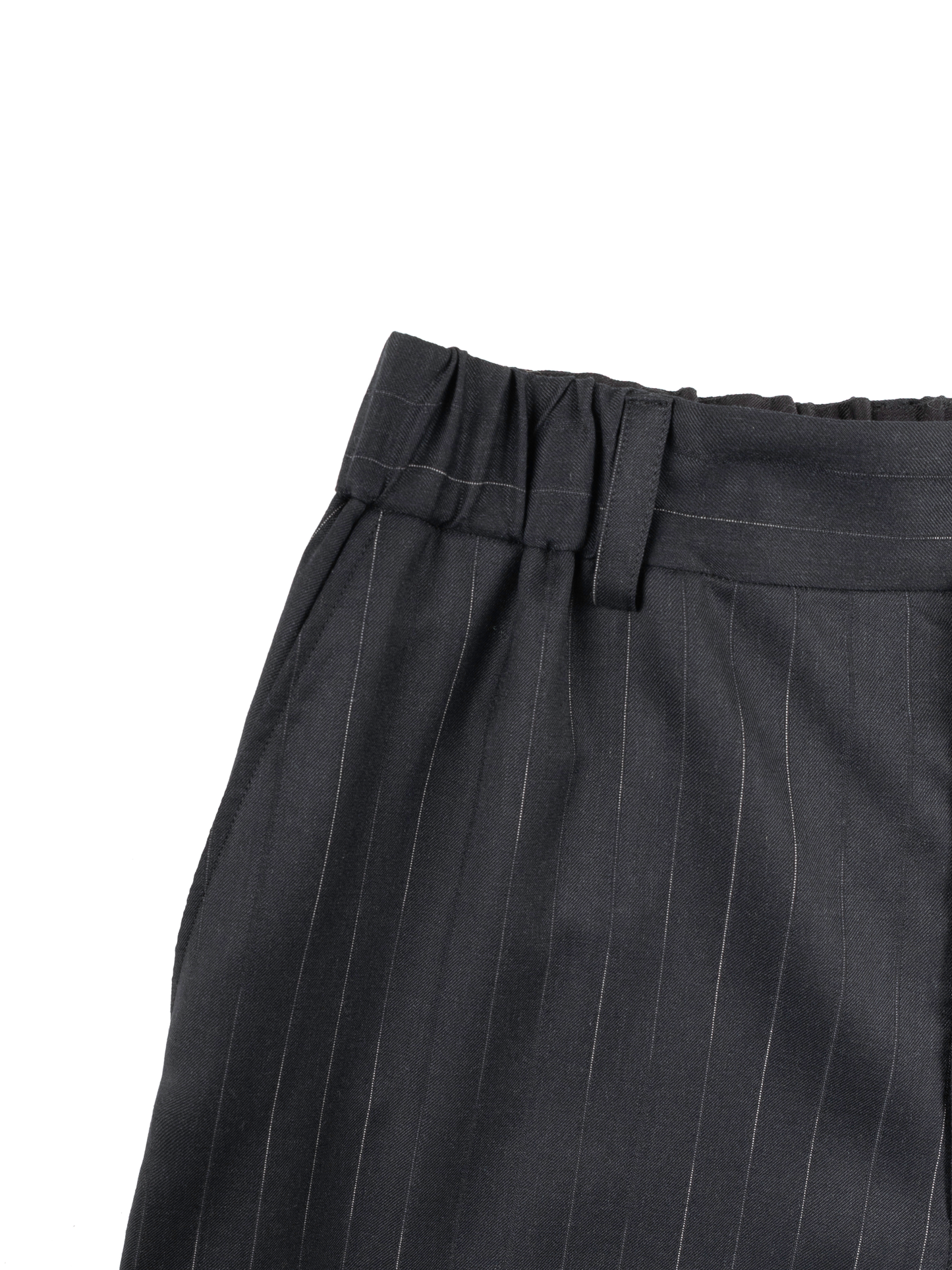 Super130's RESISTED YARN DYED WOOL GABARDINE EASY PANTS｜BLACK