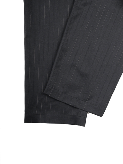 Super130's RESISTED YARN DYED WOOL GABARDINE EASY PANTS｜BLACK