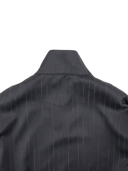 Super130's RESISTED YARN DYED WOOL GABARDINE PULLOVER｜BLACK