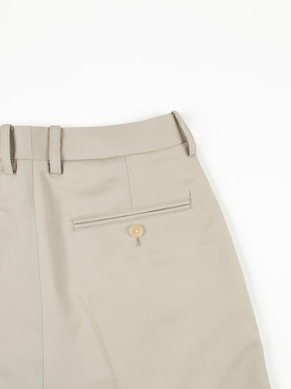 Super130's WORSTED WOOL LIGHT GABARDINE SLACKS for WOMEN｜DUSTY BEIGE