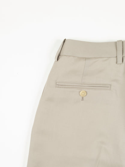 Super130's WORSTED WOOL LIGHT GABARDINE SLACKS for WOMEN｜DUSTY BEIGE