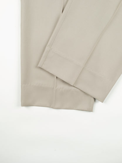 Super130's WORSTED WOOL LIGHT GABARDINE SLACKS for WOMEN｜DUSTY BEIGE