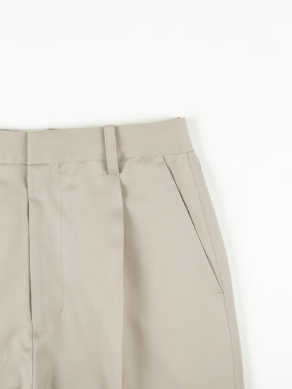 Super130's WORSTED WOOL LIGHT GABARDINE SLACKS for WOMEN｜DUSTY BEIGE