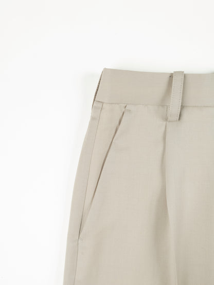 Super130's WORSTED WOOL LIGHT GABARDINE SLACKS for WOMEN｜DUSTY BEIGE