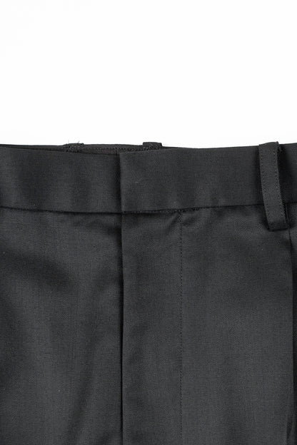 Super130's WORSTED WOOL LIGHT GABARDINE SLACKS for WOMEN｜BLACK