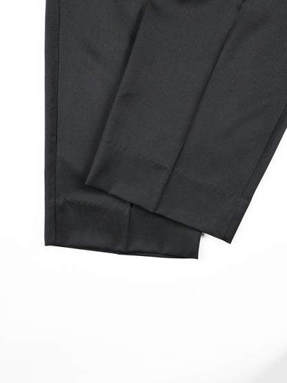 Super130's WORSTED WOOL LIGHT GABARDINE SLACKS for WOMEN｜BLACK