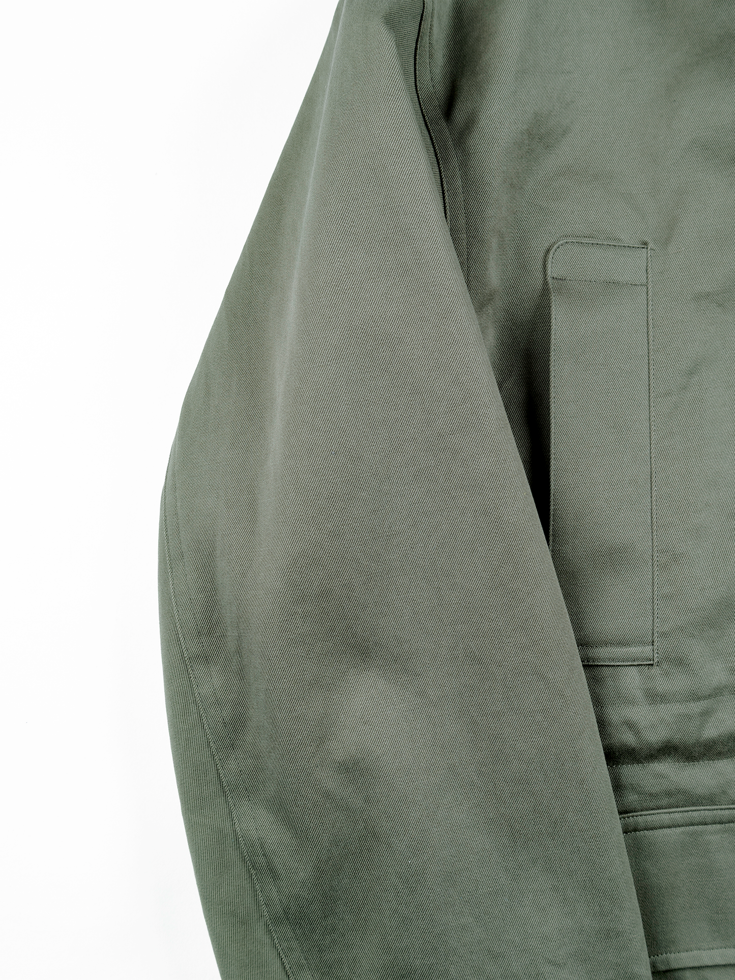 LEATHER COLLAR FINX/ZIMBABWE COTTON TWILL BLOUSON｜KHAKI