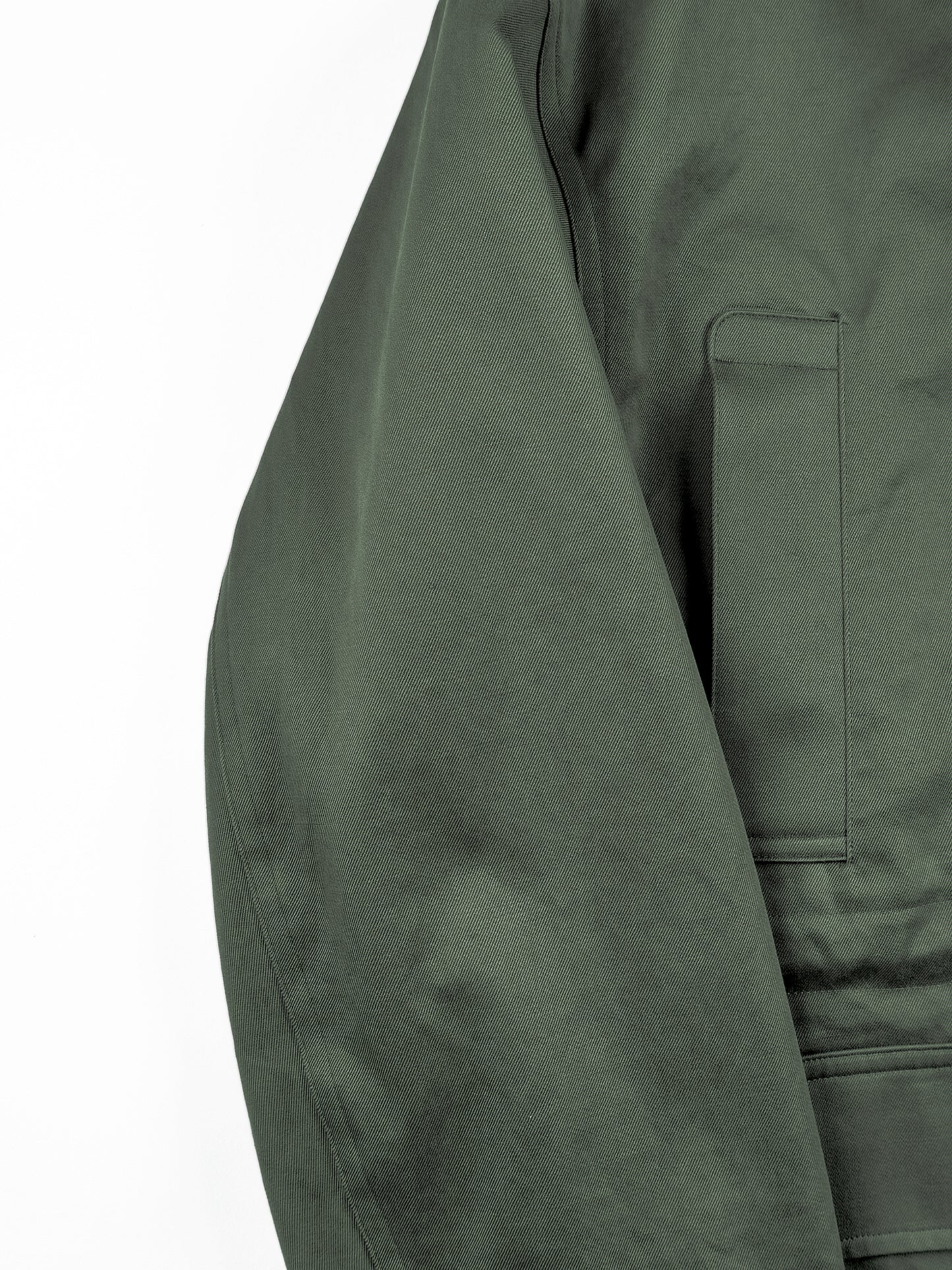 LEATHER COLLAR FINX/ZIMBABWE COTTON TWILL BLOUSON｜KHAKI