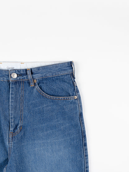 SILK/COTTON VINTAGE JEANS｜BLUE