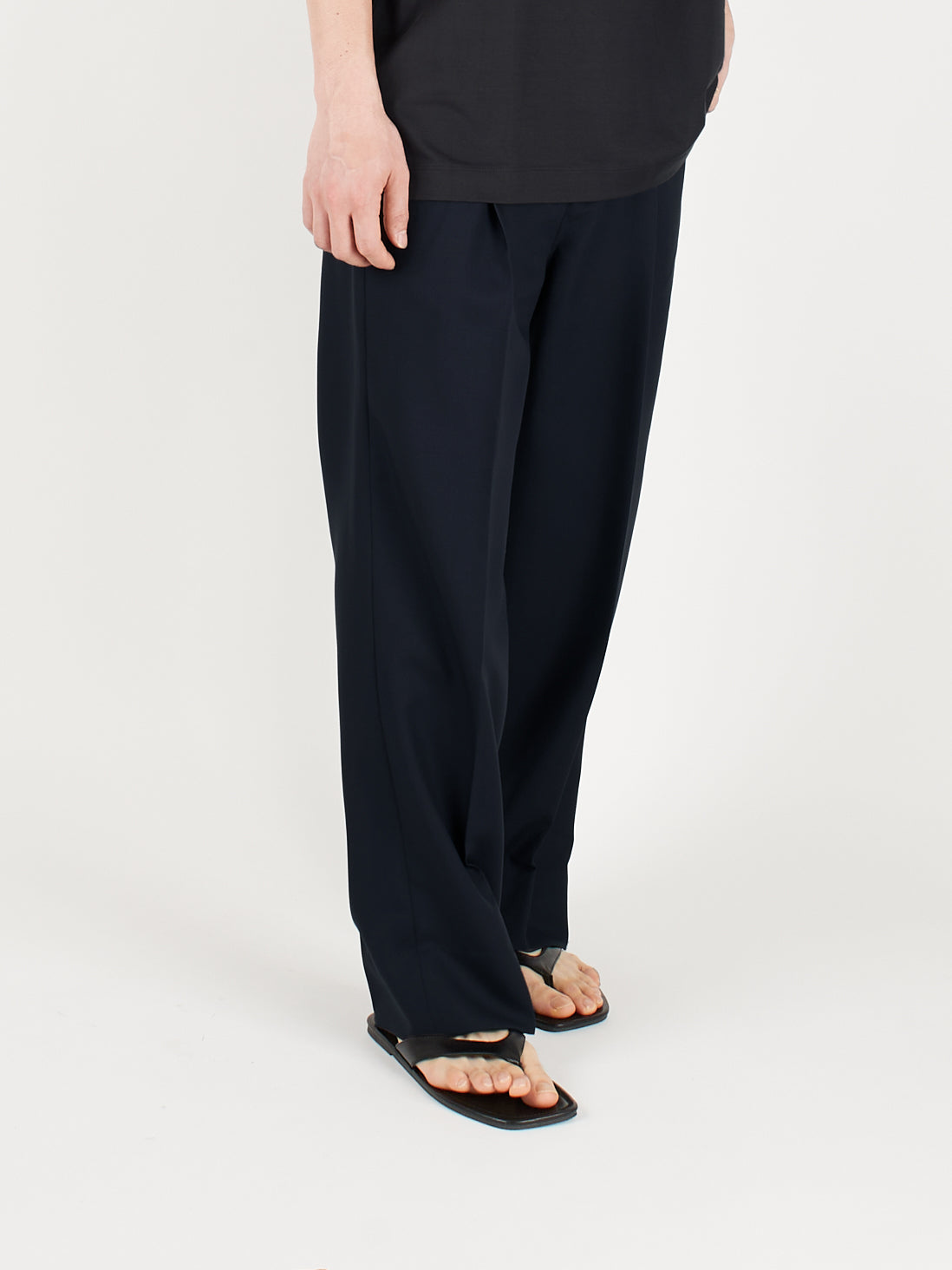 Super160's WOOL/KID MOHAIR SLACKS｜DARK NAVY – Cornier