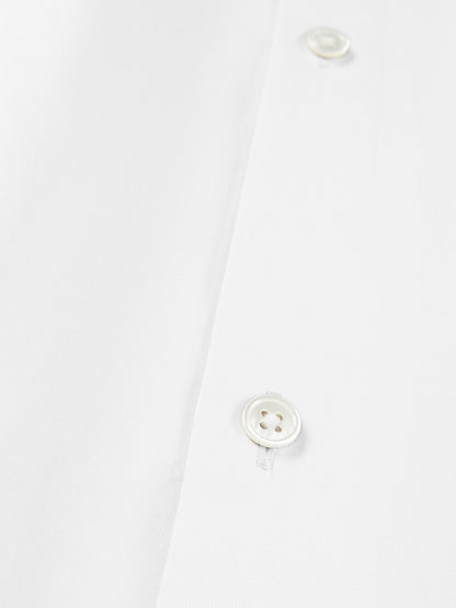 FINX COTTON TWILL HALF SLEEVE SHIRTS｜WHITE