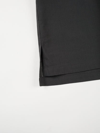 Super160's WOOL/ PAPER HALF SLEEVE SHIRTS｜BLACK