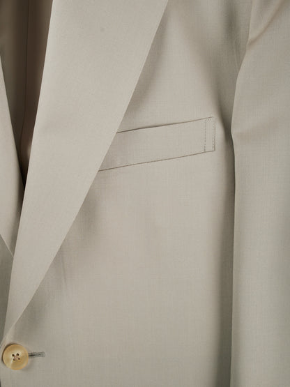 Super130's WORSTED WOOL LIGHT GABARDINE TAILORED JACKET｜DUSTY BEIGE