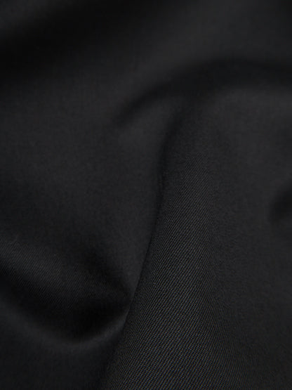 Super130's WOOL LIGHT GABARDINE SHORT PANTS｜BLACK