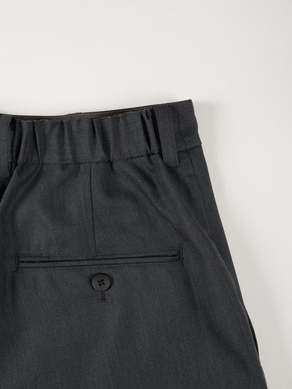 Super130's WOOL LIGHT GABARDINE SHORT PANTS｜TOP CHARCOAL