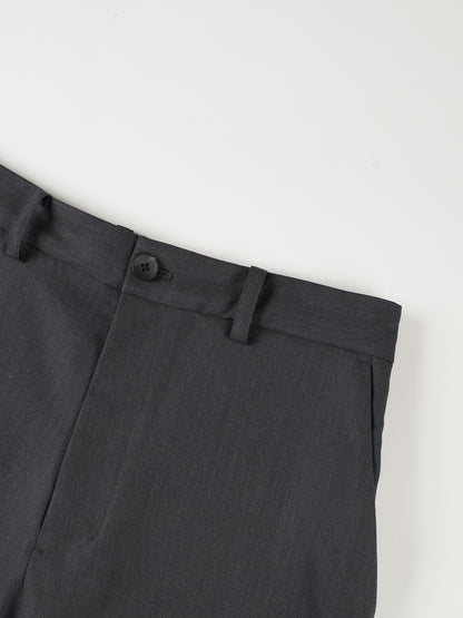 Super130's WOOL LIGHT GABARDINE SHORT PANTS｜TOP CHARCOAL
