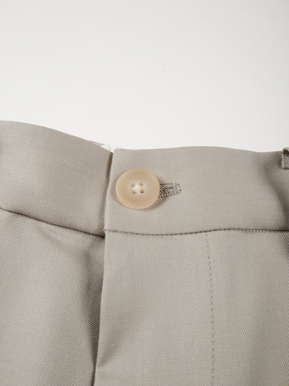 Super130's WOOL LIGHT GABARDINE SHORT PANTS｜DUSTY BEIGE