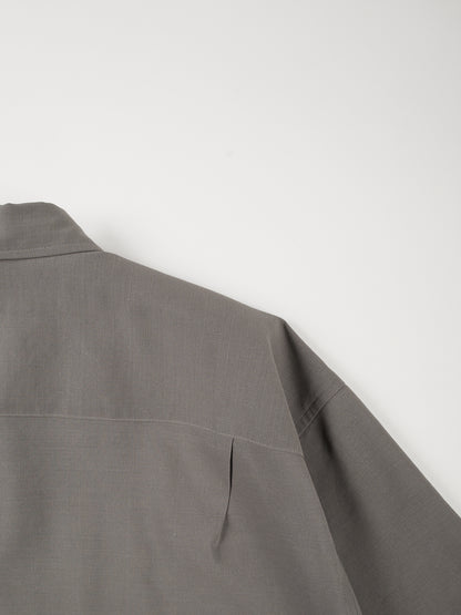 Super160's WOOL/ PAPER HALF SLEEVE SHIRTS｜GRAY