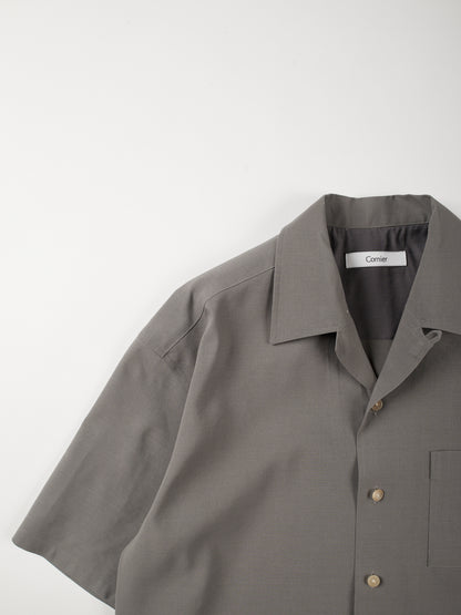 Super160's WOOL/ PAPER HALF SLEEVE SHIRTS｜GRAY