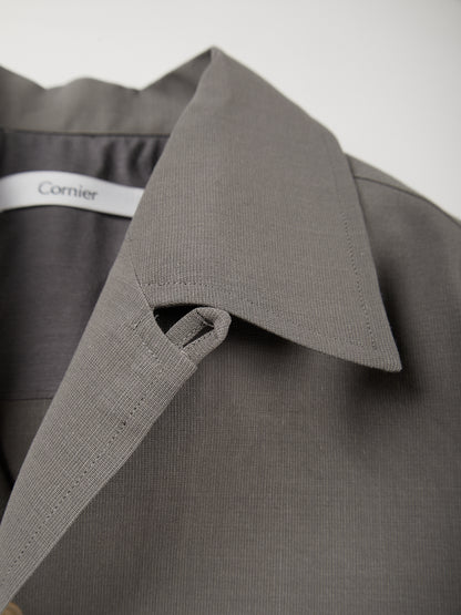 Super160's WOOL/ PAPER HALF SLEEVE SHIRTS｜GRAY