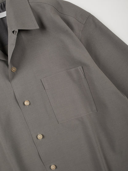 Super160's WOOL/ PAPER HALF SLEEVE SHIRTS｜GRAY