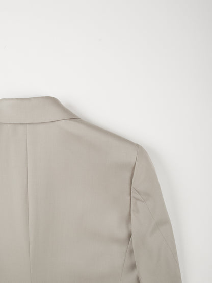 Super130's WOOL LIGHT GABARDINE TAILORED JACKET for WOMEN｜DUSTY BEIGE
