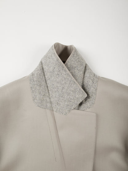 Super130's WOOL LIGHT GABARDINE TAILORED JACKET for WOMEN｜DUSTY BEIGE