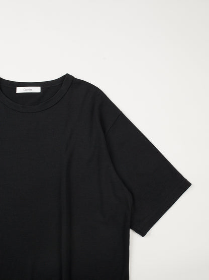 Super140's WORSTED WOOL T-SHIRTS｜BLACK