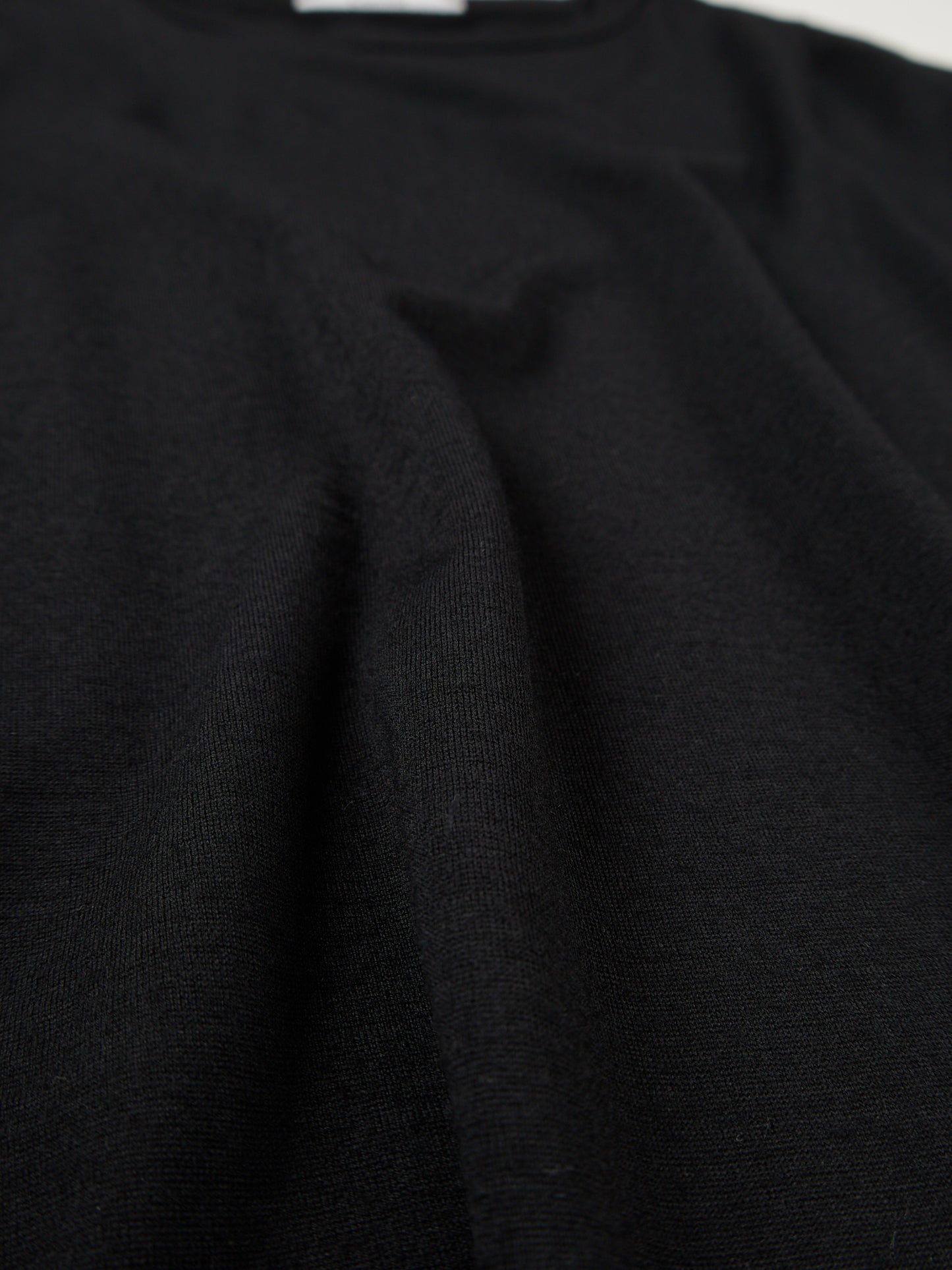 Super140's WORSTED WOOL T-SHIRTS｜BLACK