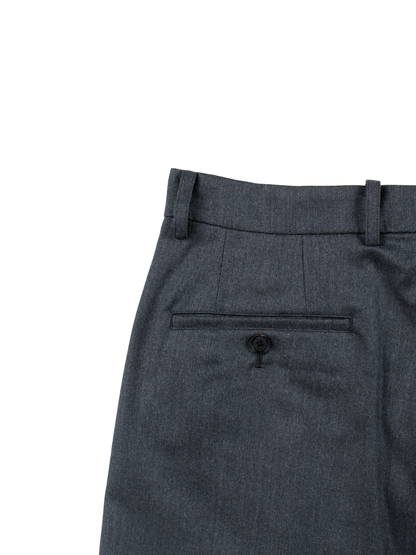 Super130's WORSTED WOOL LIGHT MILLED WIDE PANTS｜TOP GRAY