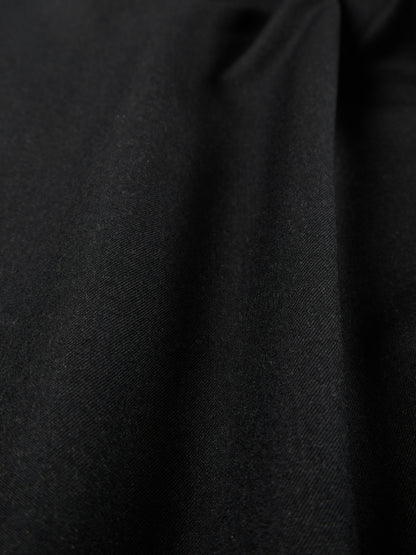 Super130's WORSTED WOOL LIGHT MILLED WIDE PANTS｜TOP BLACK