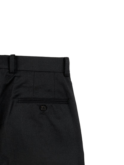 Super130's WORSTED WOOL LIGHT MILLED SLACKS｜TOP BLACK